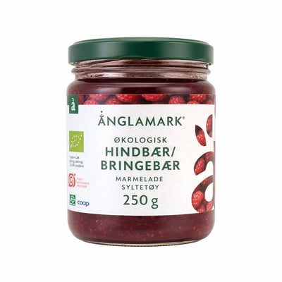Økologisk hindbær/bringebær marmelade/syltetøy