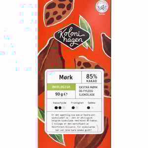 Økologisk mørk sjokolade minst 85 % kakao