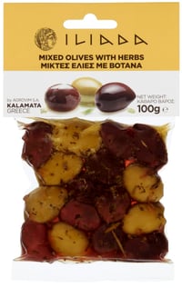 Olivenmiks Kalamata m/Urter 100g Iliada