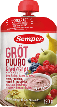 Semper Spiseklar Grøt Bringebær 6md