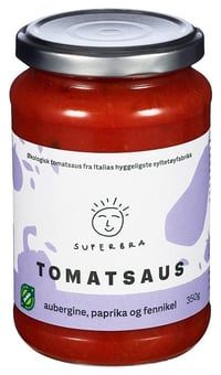 Tomatsaus Aubergine, paprika og fennikel, 350 g