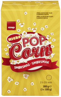 Coop Mikropopkorn Smørsmak 300g