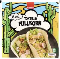 Tortilla Soft Fullkorn 20cm 8stk 320g Eldorado