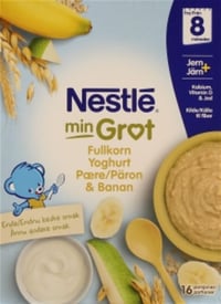 Min Fullkorngrøt Yoghurt&Pære&Banan 8mnd 480g