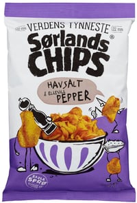 Sørlandschips Salt&Pepper 240g Verdens Tynneste