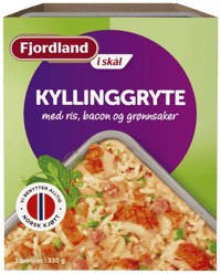 Fjordland i Skål Kylling og Ris Bacon og Grønnsaker 330g