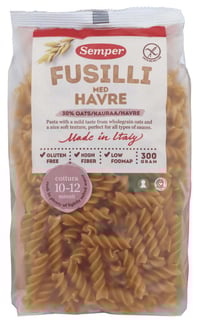 Fusilli med Havre Gl.Fri 300g Semper