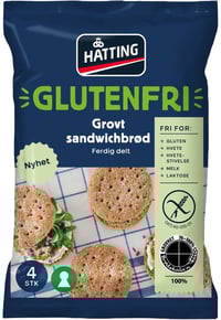 Sandwichbrød Grovt glutenfri 4stk Hatting