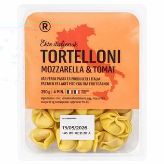 Ekte italiensk Tortelloni Mozzarella & Tomat