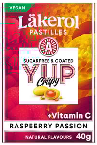 Läkerol Yup Crispy Raspberry&Passion 40g
