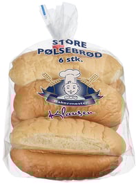 Pølsebrød Store 6stk 320g Klausen