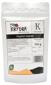 Ceylon Kanel, 100 Gr Finmalt - Økologisk Krydra