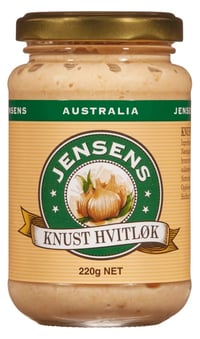 Hvitløk Knust 220g Jensen