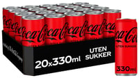 Coca-Cola u/Sukker boks Sleek