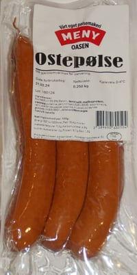 Ostepølse Ca300g Meny Oasen Pølsemakeri