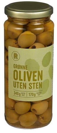 Oliven Grønn Uten Sten 340 g