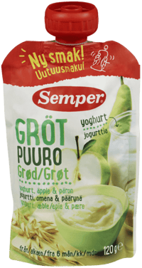 Senper Grøt Yoghurt, Eple og Pære 6md 120g