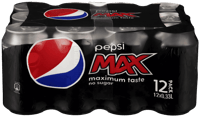 Pepsi Max 12stk x 0,33l, 3,96l