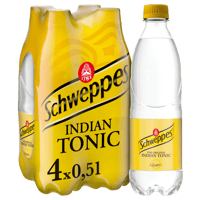 Schweppes Tonic Water 4stk x 0,5l, 2l