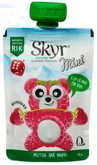 Skyr Mini Bringebær 90g pose Q