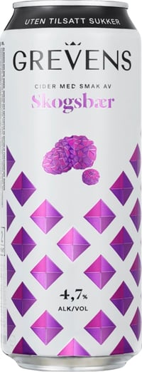 Grevens Cider Skogsbær u/Sukker 0,5l boks