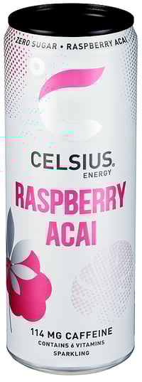 Celsius Bringebær & Acai 355ml bx