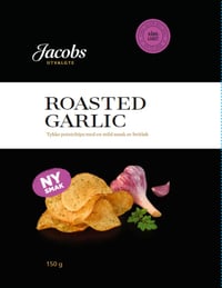 Potetchips Tykke Roasted Garlic 150g Jacobs