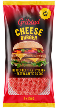 Cheeseburger 8x100g Grilstad