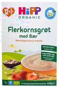 Fullkorngrøt Økologisk m/Bær 12mnd Hipp