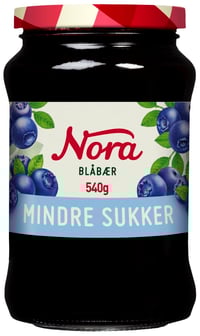 Blåbærsyltetøy Lett 540g Nora