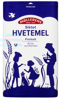 Hvetemel Siktet 1kg boks Møllerens