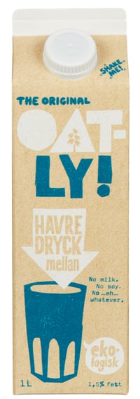 Havredryck Mellan Ekologisk 1l Oatly