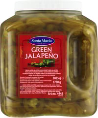 Green Jalapeño Hot Sliced 3065g Santa Maria