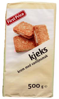 Kjeks m/Vaniljekrem 500g Fp