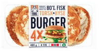 Fiskeburger 80% Torsk&Hyse 480g Fiskemannen