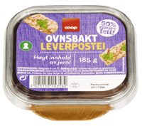 Coop Ovnsbakt Leverpostei 50% mindre fett 185g