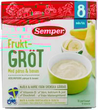 Fruktgrøt Pære&Banan 8mnd 480g Semper