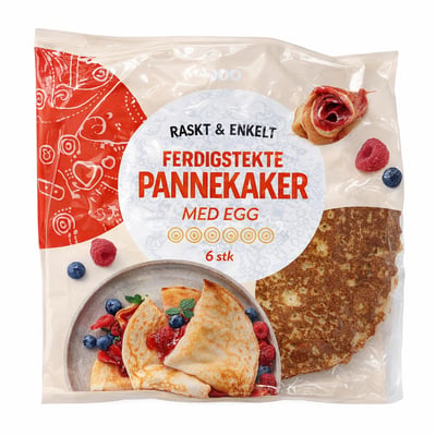 Coop ferdigstekte pannekaker med egg