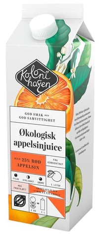 Appelsinjuice Rød Appelsin Økologisk, 1 l