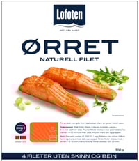 Ørretfilet Naturell u/ Skinn 4x125g Lofoten