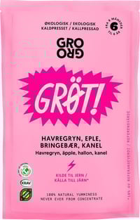 Grøt med bringebær og kanel Fra 6 mnd, Økologisk, 100 g