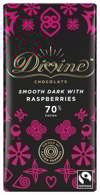 70% Dark Raspberry Choc 90g Divine