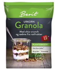 Urkorn Granola Chia&Rotfrukter 350g Berit