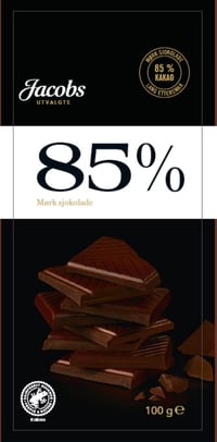 Sjokolade Mørk 85% 100g Jacobs Utvalgte