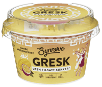 Synnøve Gresk Uten Mango & Pasjonsfrukt 150g