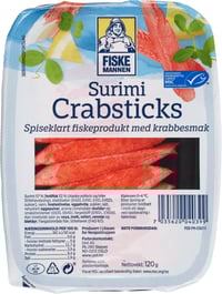 Surimi Crabsticks Msc 120g Fiskemannen