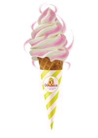 Diplom-is Surt Pulverstrøssel med Smak av Jordbær