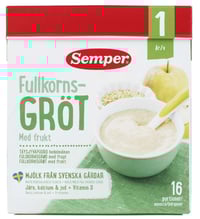 Fullkornsgrøt Eple&Pære 12mnd 530g Semper