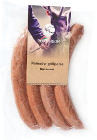 Reinsdyr Grillpølse Bjørkerøkt 400g Fersk
