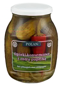 Polan Pickled Gherkins Hot Peppers 850g